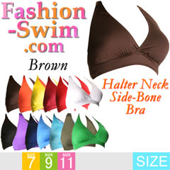halter neck Separates-side bone bra-swimwear-B
