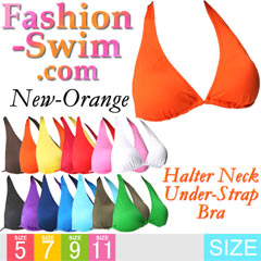 halter neck bikini under strap tops-swimwear-A